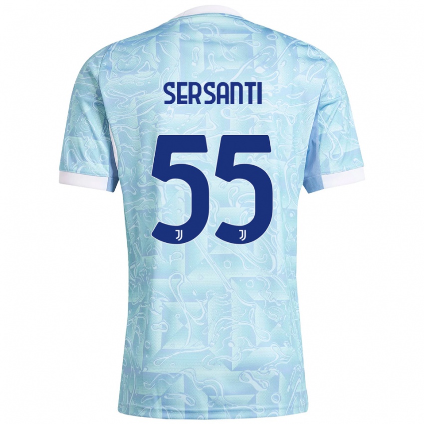 ילדים Alessandro Sersanti #55 תכלת צהוב הרחק ג'רזי 2025/26 חולצה קצרה