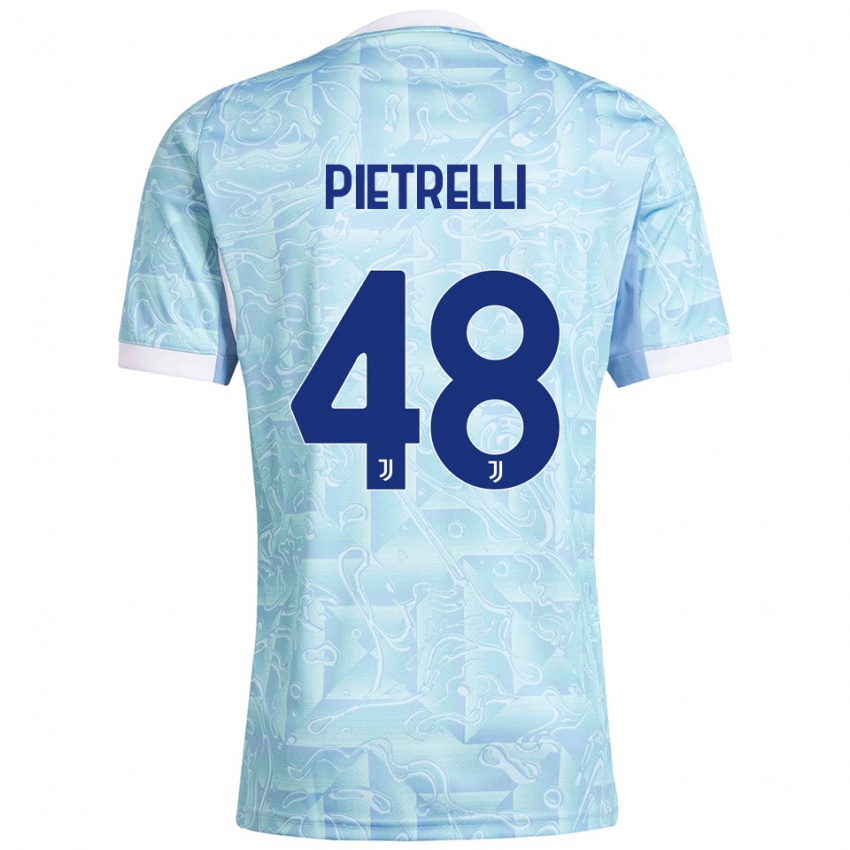 ילדים אלסנדרו פיטרלי #48 תכלת צהוב הרחק ג'רזי 2025/26 חולצה קצרה