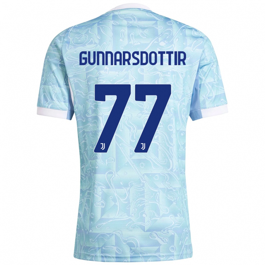 ילדים שרה ביורק גונרסדוטיר #77 תכלת צהוב הרחק ג'רזי 2025/26 חולצה קצרה