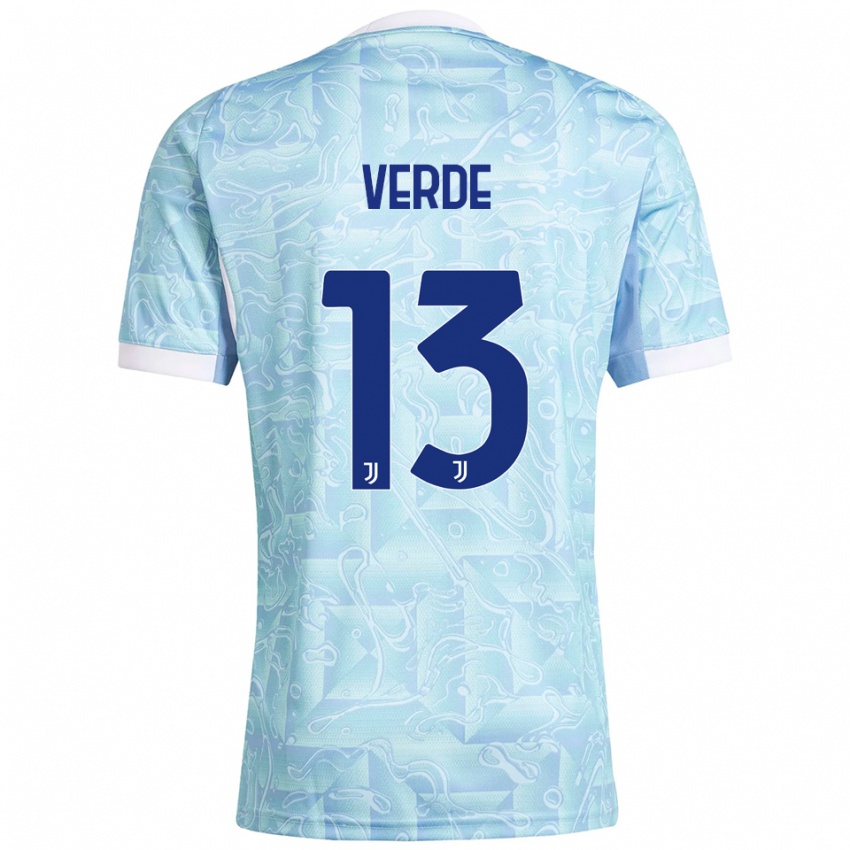 ילדים פרנצ'סקו ורדה #13 תכלת צהוב הרחק ג'רזי 2025/26 חולצה קצרה