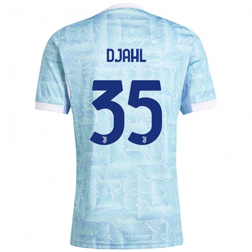 ילדים Rayan Djahl #35 תכלת צהוב הרחק ג'רזי 2025/26 חולצה קצרה