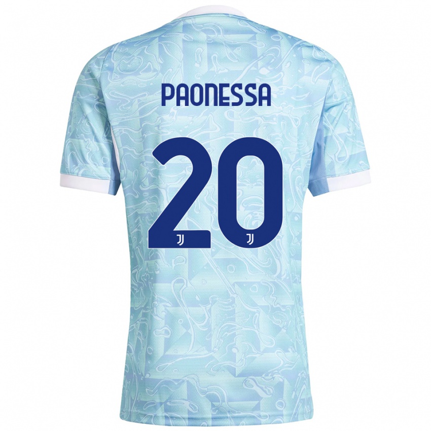 ילדים Riccardo Paonessa #20 תכלת צהוב הרחק ג'רזי 2025/26 חולצה קצרה