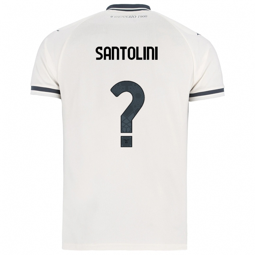 ילדים Emanuele Santolini #0 לבן נייבי הרחק ג'רזי 2025/26 חולצה קצרה