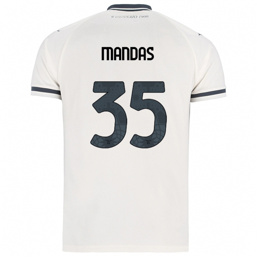 ילדים חריסטוס מנדאס #35 לבן נייבי הרחק ג'רזי 2025/26 חולצה קצרה
