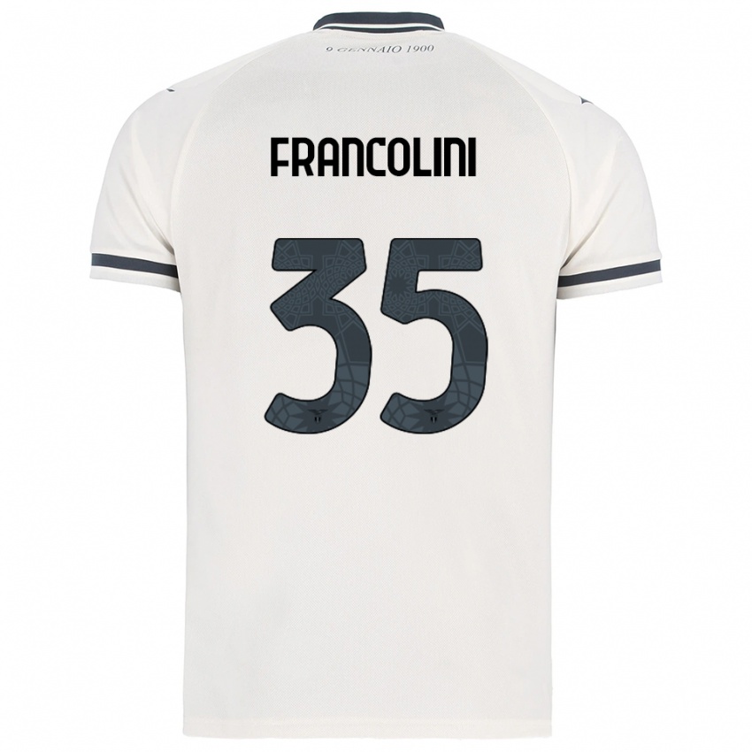 ילדים אליס פרנקוליני #35 לבן נייבי הרחק ג'רזי 2025/26 חולצה קצרה