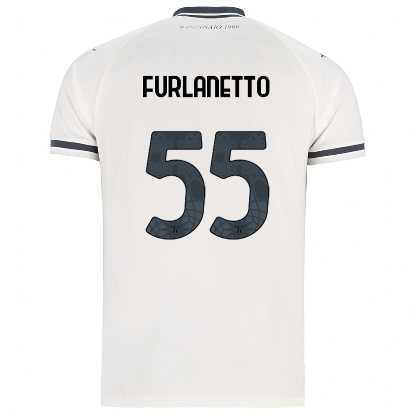 ילדים אלסיו פורלנטו #55 לבן נייבי הרחק ג'רזי 2025/26 חולצה קצרה