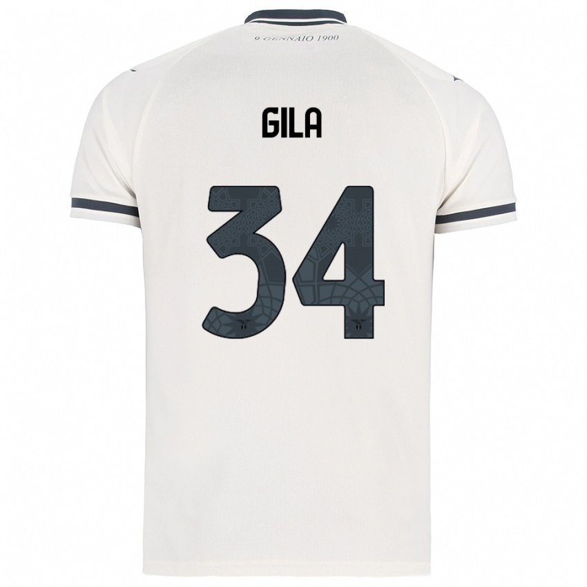 ילדים מריו חילה #34 לבן נייבי הרחק ג'רזי 2025/26 חולצה קצרה