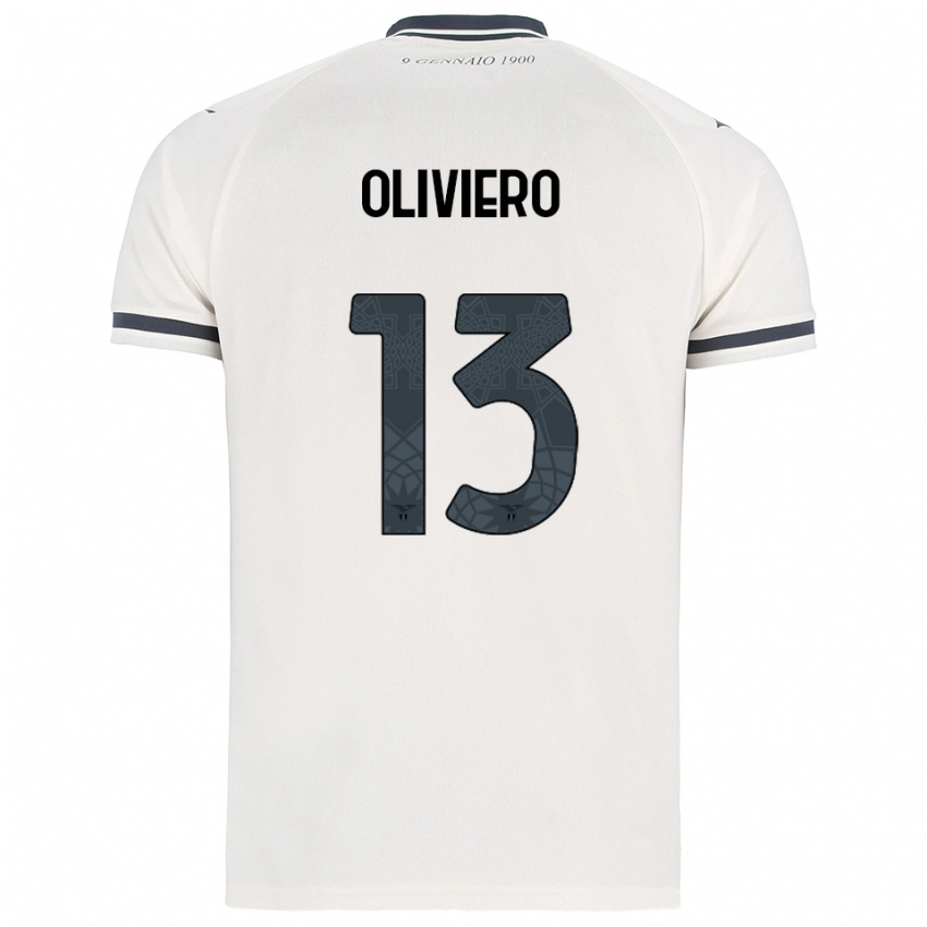 ילדים אליזבטה אוליביירו #13 לבן נייבי הרחק ג'רזי 2025/26 חולצה קצרה