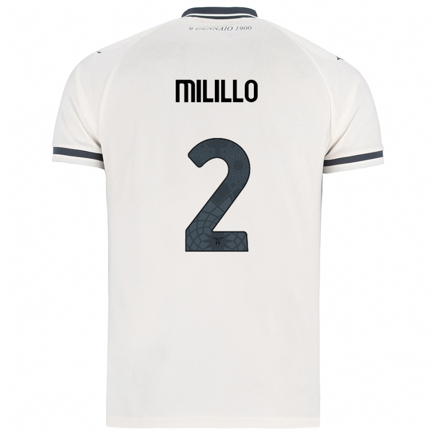 ילדים Flavio Milillo #2 לבן נייבי הרחק ג'רזי 2025/26 חולצה קצרה