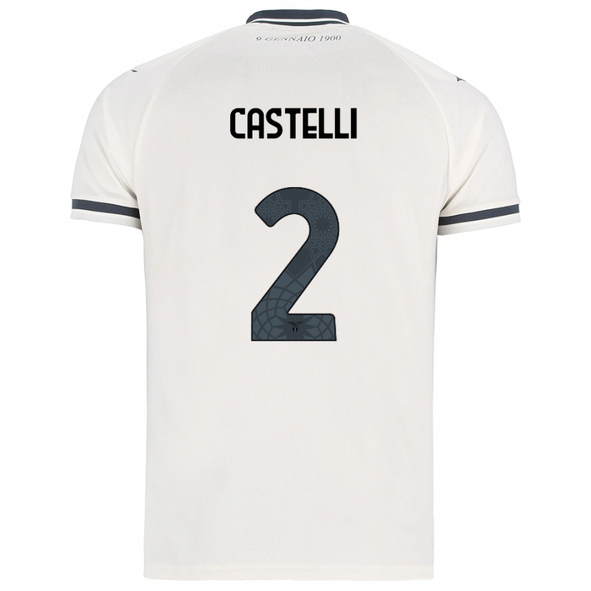 ילדים Valerio Castelli #2 לבן נייבי הרחק ג'רזי 2025/26 חולצה קצרה ילדים Valerio Castelli #2 לבן נייבי הרחק ג'רזי 2025/26 חולצה קצרה