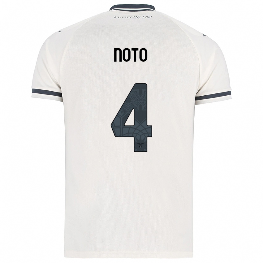 ילדים Pierpaolo Noto #4 לבן נייבי הרחק ג'רזי 2025/26 חולצה קצרה ילדים Pierpaolo Noto #4 לבן נייבי הרחק ג'רזי 2025/26 חולצה קצרה