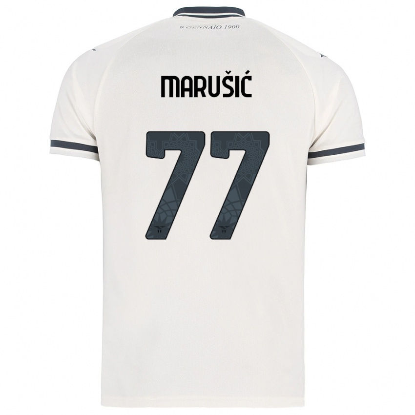 ילדים אדם מארושיץ' #77 לבן נייבי הרחק ג'רזי 2025/26 חולצה קצרה