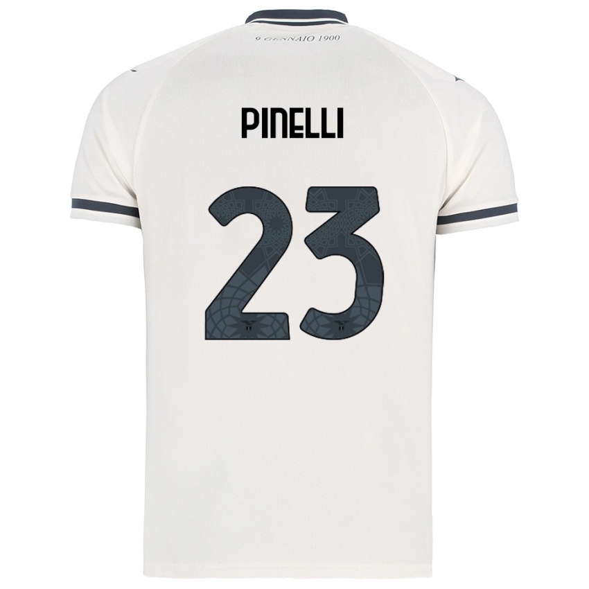 ילדים Pietro Pinelli #23 לבן נייבי הרחק ג'רזי 2025/26 חולצה קצרה