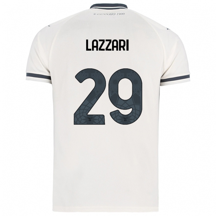 ילדים מנואל לאצארי #29 לבן נייבי הרחק ג'רזי 2025/26 חולצה קצרה