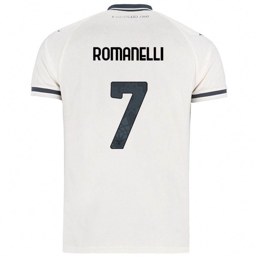 ילדים Nicolas Romanelli #7 לבן נייבי הרחק ג'רזי 2025/26 חולצה קצרה