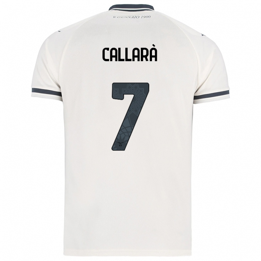 ילדים Nicholas Callarà #7 לבן נייבי הרחק ג'רזי 2025/26 חולצה קצרה