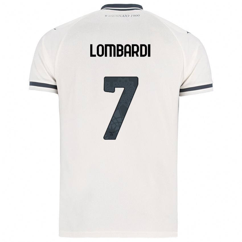 ילדים Pierlorenzo Lombardi #7 לבן נייבי הרחק ג'רזי 2025/26 חולצה קצרה