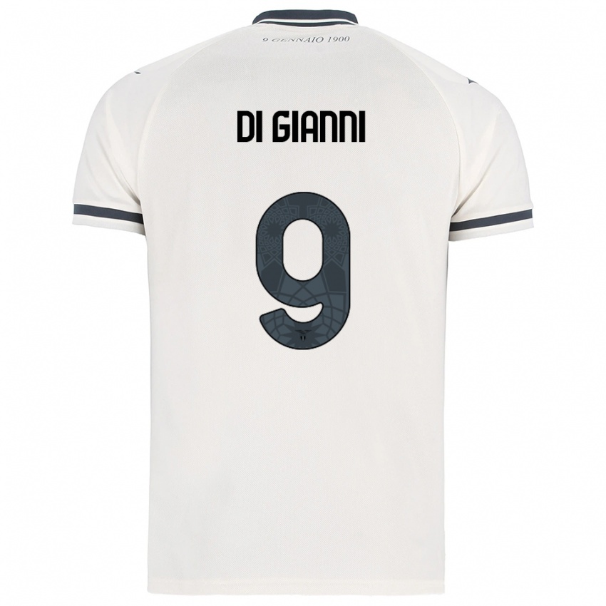 ילדים Vincenzo Di Gianni #9 לבן נייבי הרחק ג'רזי 2025/26 חולצה קצרה