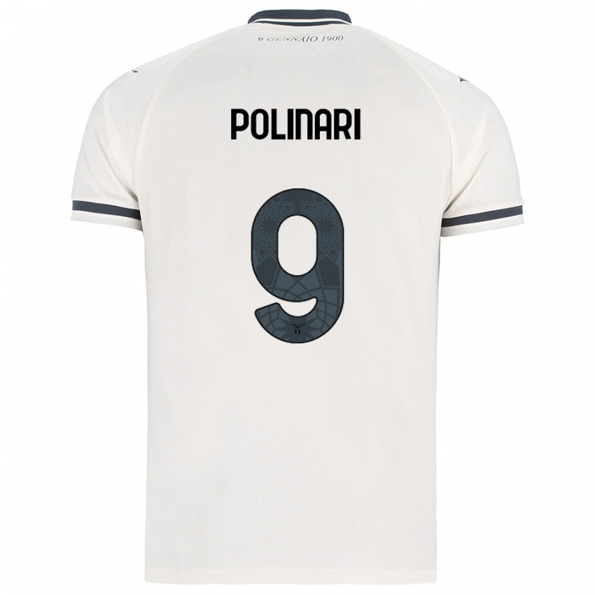 ילדים Fabio Polinari #9 לבן נייבי הרחק ג'רזי 2025/26 חולצה קצרה