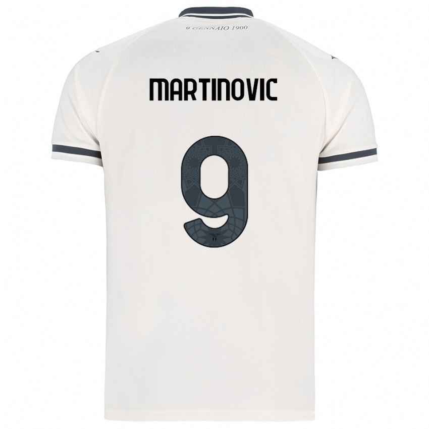 ילדים מלאניה מרטינוביץ' #9 לבן נייבי הרחק ג'רזי 2025/26 חולצה קצרה