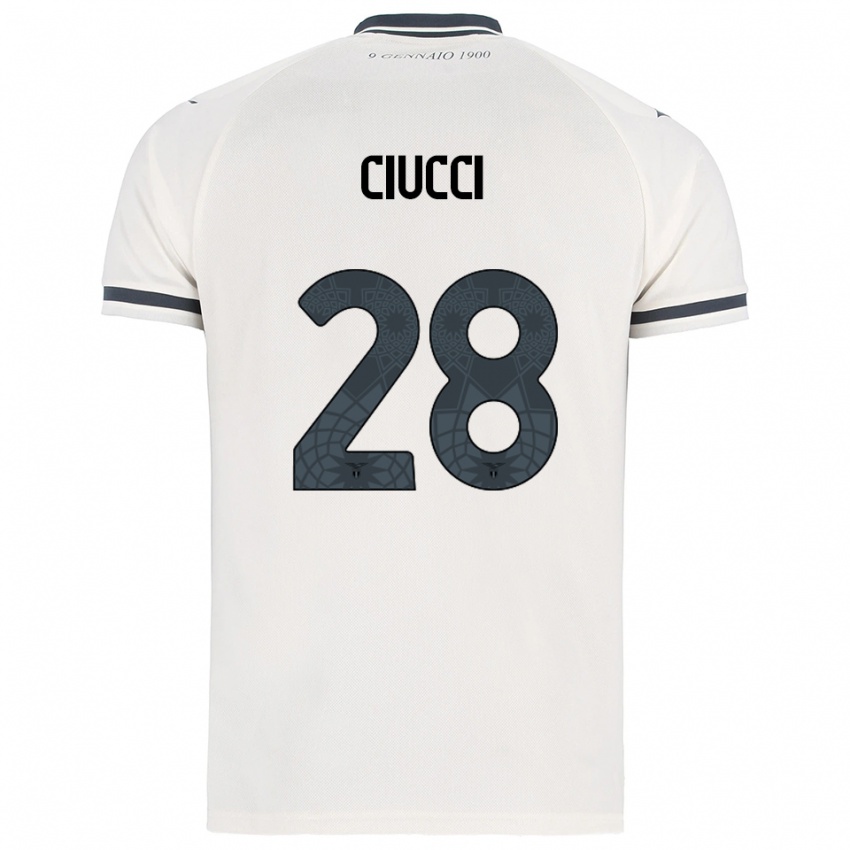 ילדים Federico Ciucci #28 לבן נייבי הרחק ג'רזי 2025/26 חולצה קצרה