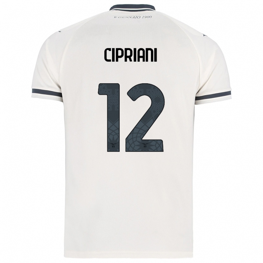 ילדים Alessio Cipriani #12 לבן נייבי הרחק ג'רזי 2025/26 חולצה קצרה