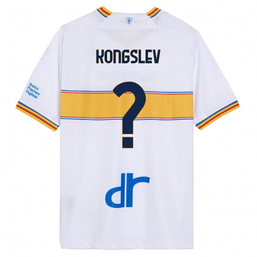 ילדים Frederik Kongslev #0 לבן צהוב הרחק ג'רזי 2025/26 חולצה קצרה