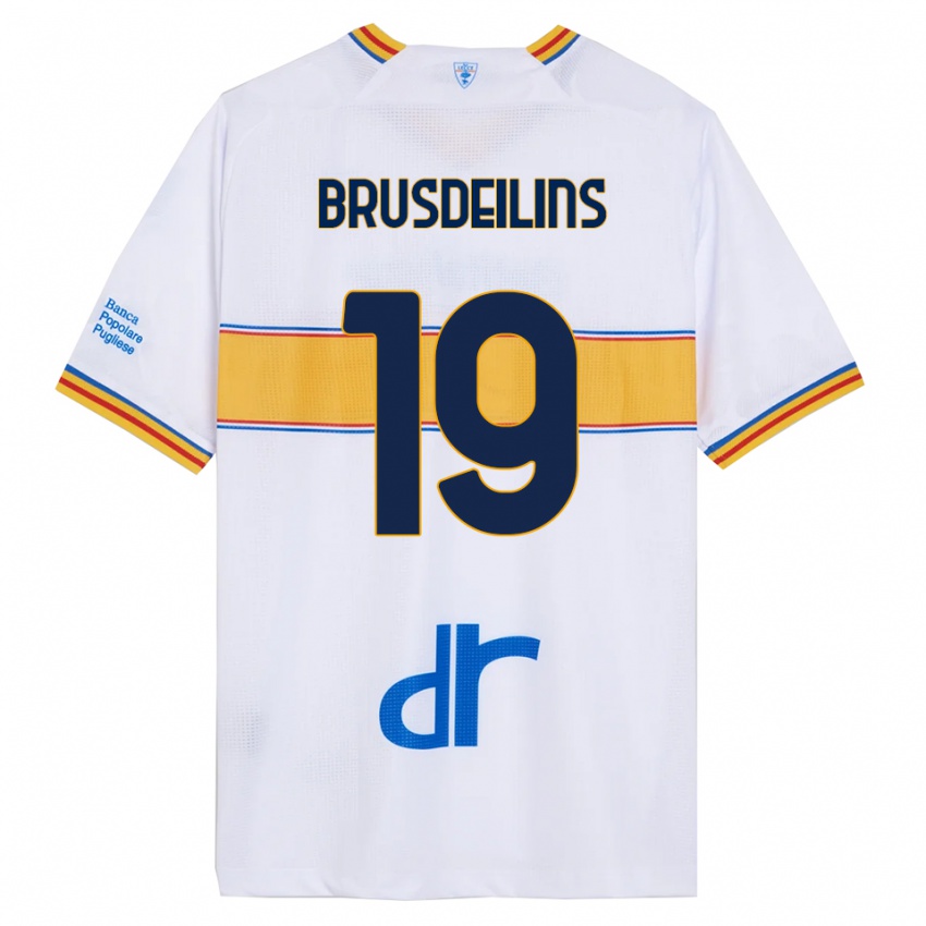 ילדים בילאל ברוסדיינס #19 לבן צהוב הרחק ג'רזי 2025/26 חולצה קצרה
