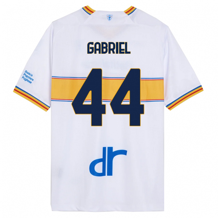 ילדים Tiago Gabriel #44 לבן צהוב הרחק ג'רזי 2025/26 חולצה קצרה