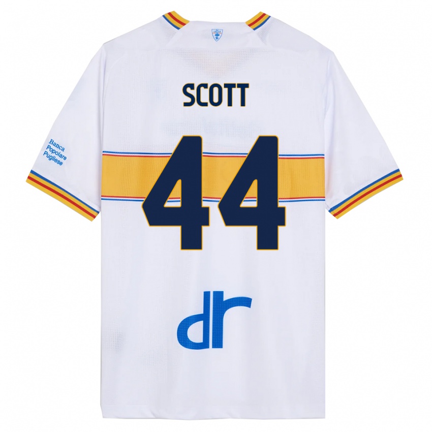 ילדים אליהו סקוט #44 לבן צהוב הרחק ג'רזי 2025/26 חולצה קצרה