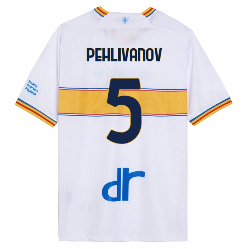 ילדים Cristian Pehlivanov #5 לבן צהוב הרחק ג'רזי 2025/26 חולצה קצרה