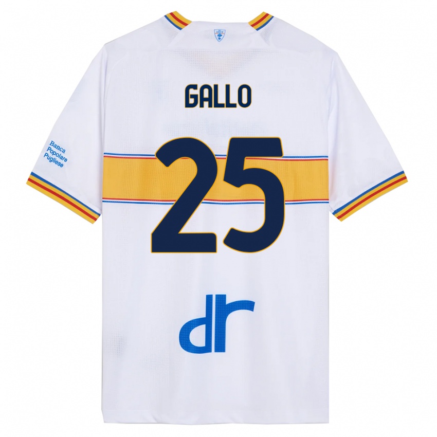 ילדים אנטונינו גאלו #25 לבן צהוב הרחק ג'רזי 2025/26 חולצה קצרה