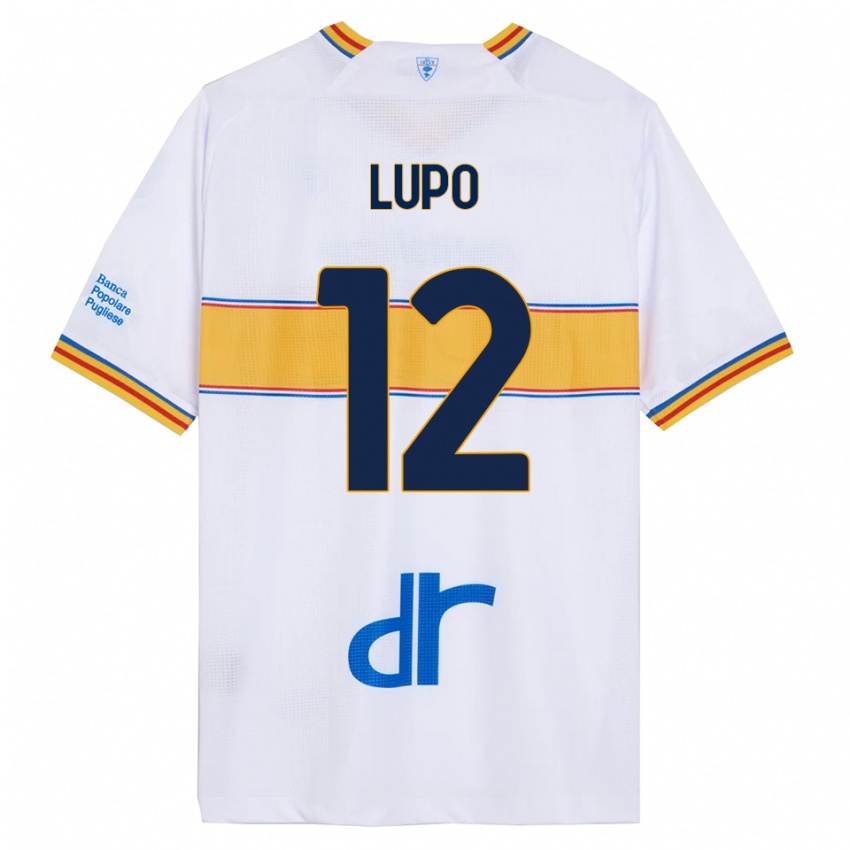 ילדים Christian Lupo #12 לבן צהוב הרחק ג'רזי 2025/26 חולצה קצרה