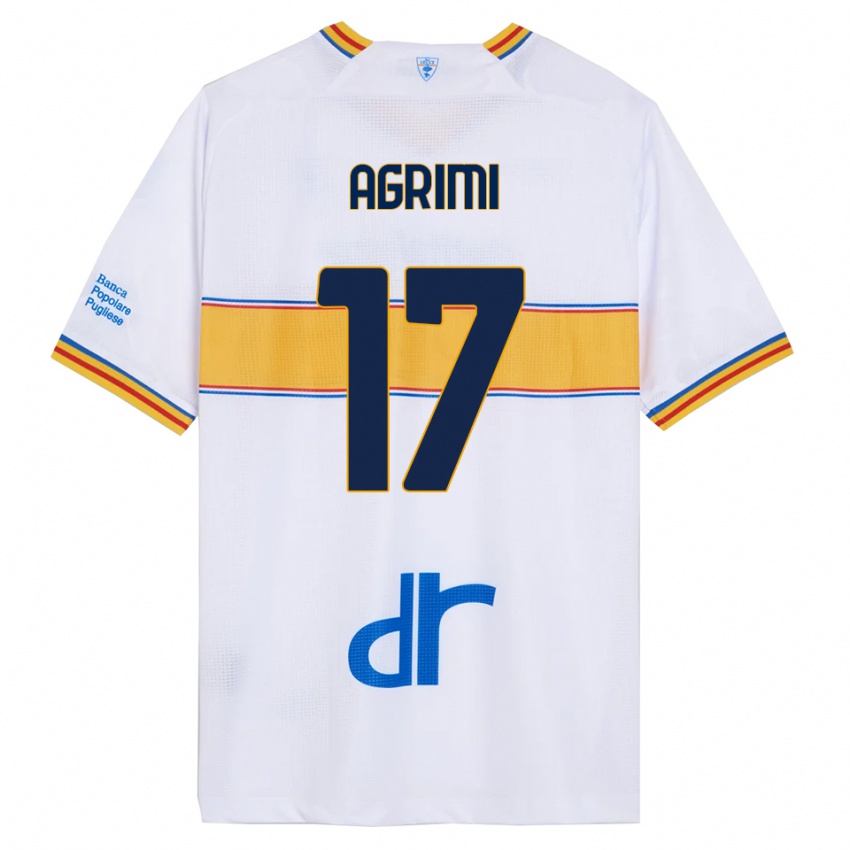 ילדים מטאו אגרימי #17 לבן צהוב הרחק ג'רזי 2025/26 חולצה קצרה