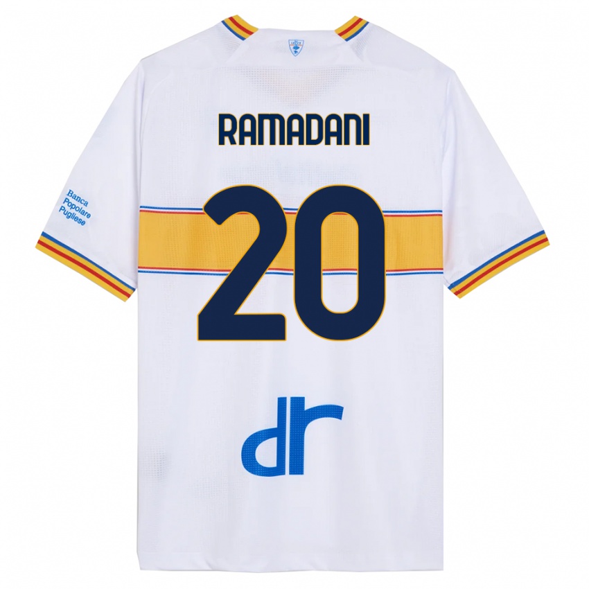 ילדים ילבר רמדאני #20 לבן צהוב הרחק ג'רזי 2025/26 חולצה קצרה