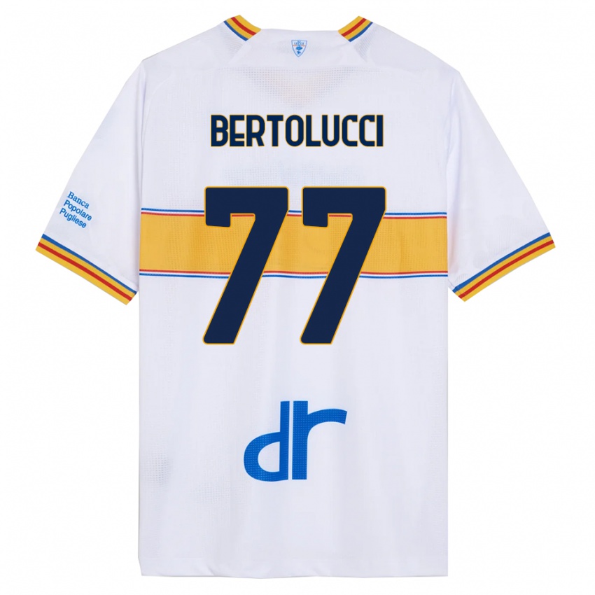 ילדים סנדרו ברטלוצ׳י #77 לבן צהוב הרחק ג'רזי 2025/26 חולצה קצרה