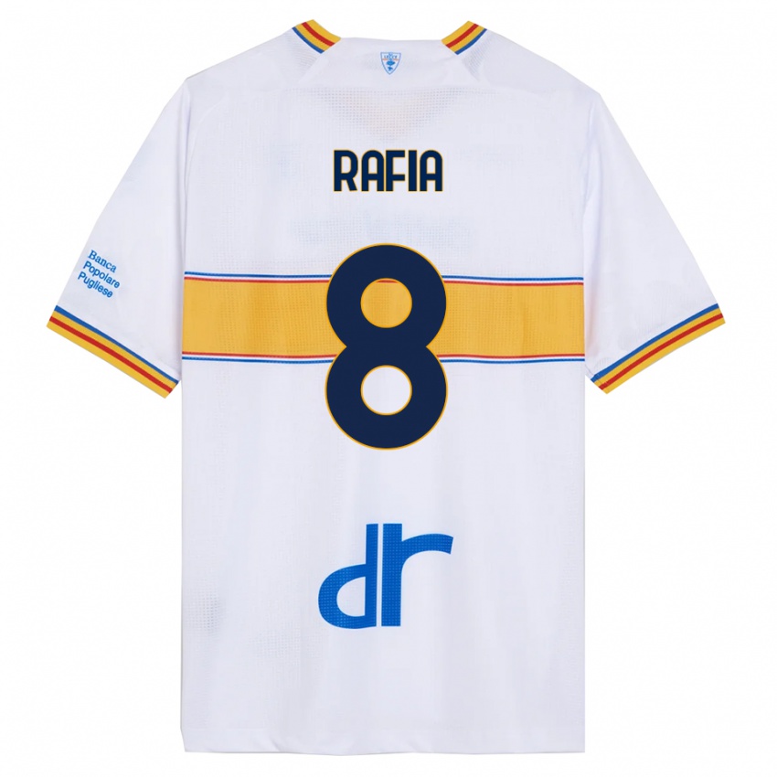 ילדים חאמזה רפיה #8 לבן צהוב הרחק ג'רזי 2025/26 חולצה קצרה