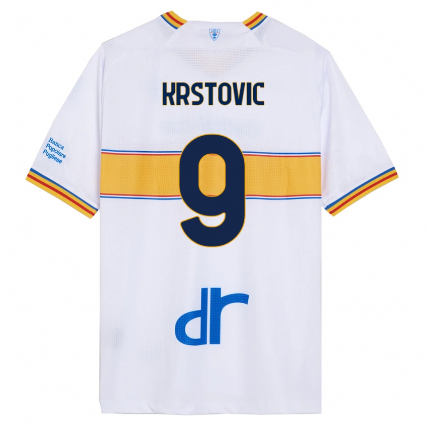ילדים ניקולה קרסטוביץ' #9 לבן צהוב הרחק ג'רזי 2025/26 חולצה קצרה