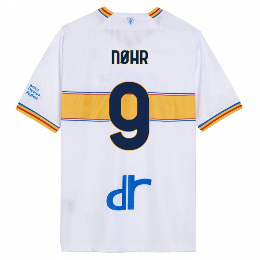 ילדים Gustav Nøhr #9 לבן צהוב הרחק ג'רזי 2025/26 חולצה קצרה