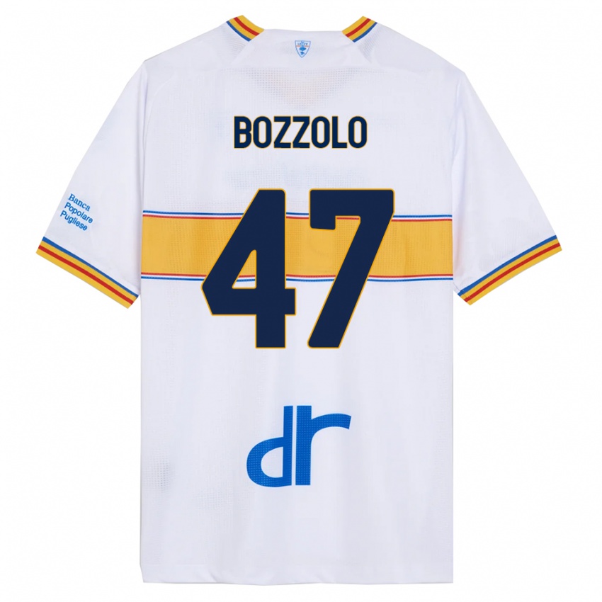 ילדים אלסנדרו בוזולו #47 לבן צהוב הרחק ג'רזי 2025/26 חולצה קצרה
