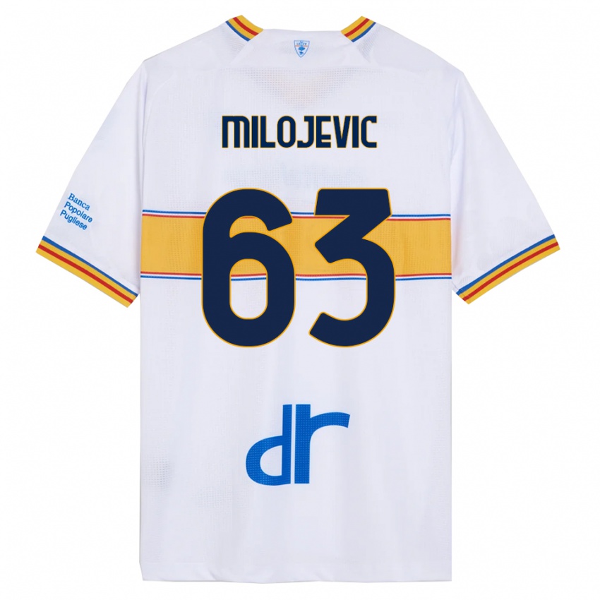 ילדים נמניה מילוייביץ׳ #63 לבן צהוב הרחק ג'רזי 2025/26 חולצה קצרה