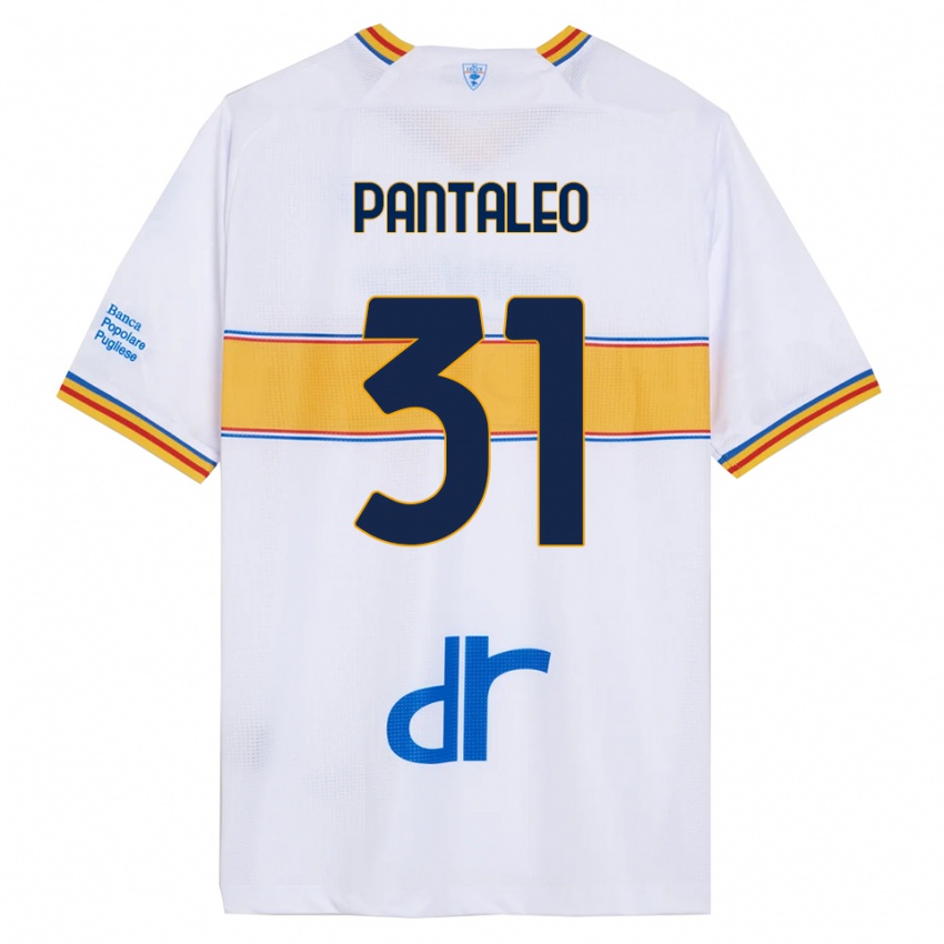 ילדים Dario Pantaleo #31 לבן צהוב הרחק ג'רזי 2025/26 חולצה קצרה