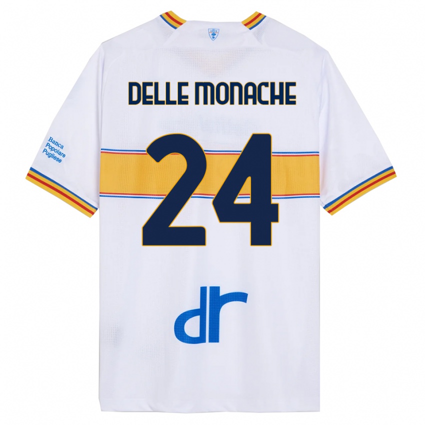 ילדים Marco Delle Monache #24 לבן צהוב הרחק ג'רזי 2025/26 חולצה קצרה