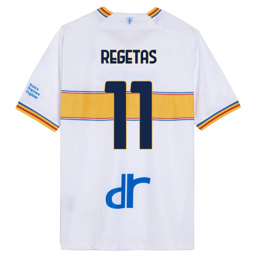 ילדים Domagoj Regetas #11 לבן צהוב הרחק ג'רזי 2025/26 חולצה קצרה