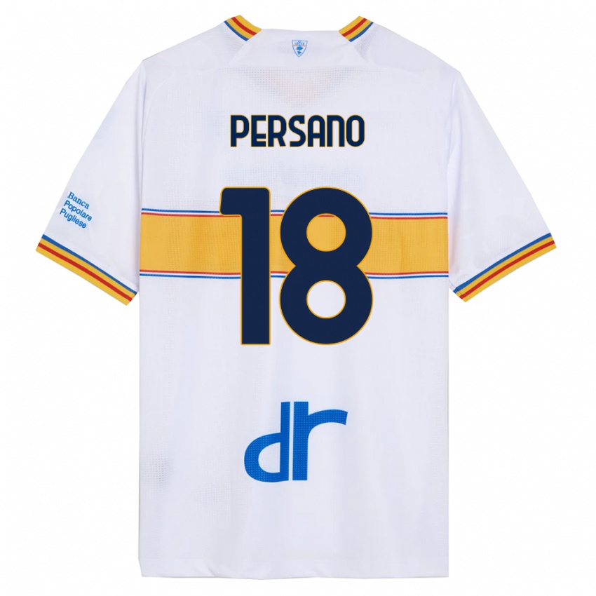 ילדים עמנואלה פרסאנו #18 לבן צהוב הרחק ג'רזי 2025/26 חולצה קצרה