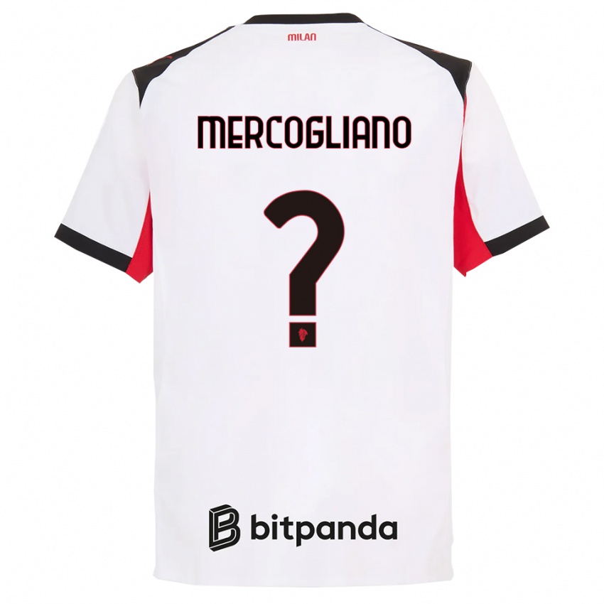 ילדים מתיה מרקוגליאנו #0 לבן שחור הרחק ג'רזי 2025/26 חולצה קצרה