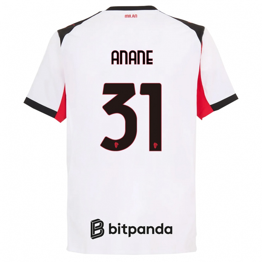 ילדים עמנואל ענן #31 לבן שחור הרחק ג'רזי 2025/26 חולצה קצרה