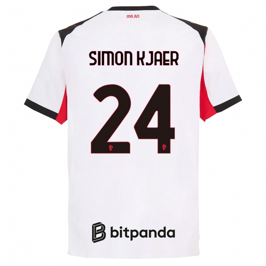 ילדים סימון קר #24 לבן שחור הרחק ג'רזי 2025/26 חולצה קצרה