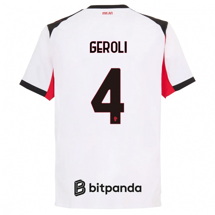 ילדים מתאו גרולי #4 לבן שחור הרחק ג'רזי 2025/26 חולצה קצרה