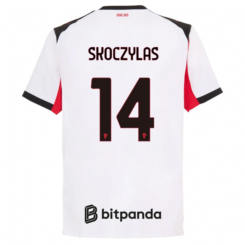 ילדים מטאוש סקוצילס #14 לבן שחור הרחק ג'רזי 2025/26 חולצה קצרה